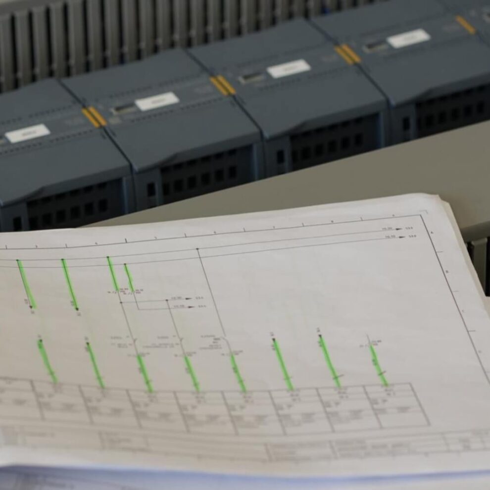 quadro elettrico con schemi elettrici